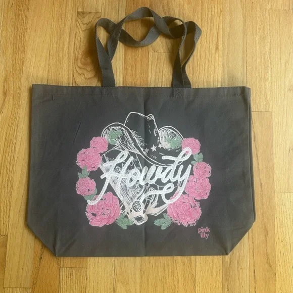 Pink Lily western Floral Tote Bag - Picture 6 of 7